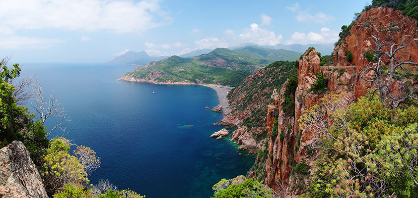 Panoramaaussicht an der Steilk�ste im Golf von Porto - Korsika