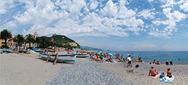 Noli, Strand, Ligurien, Mittelmeer, Italien